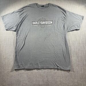 Harley-Davidson Shirt Mens 2XL Gray Bar Shield Logo Warren Cortland Ohio Biker